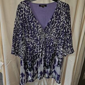 Elegant Purple and Black Women's Blouse